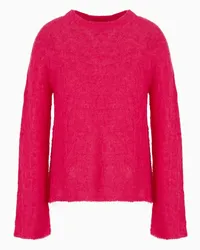 Emporio Armani OFFICIAL STORE Maglione Seamless In Alpaca Motivo Check Rosso