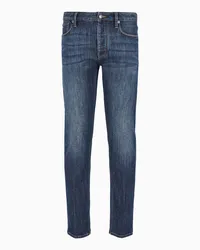 Emporio Armani OFFICIAL STORE Jeans J75 Slim Fit In Denim Stone Wash Con Interno Felpato Blu