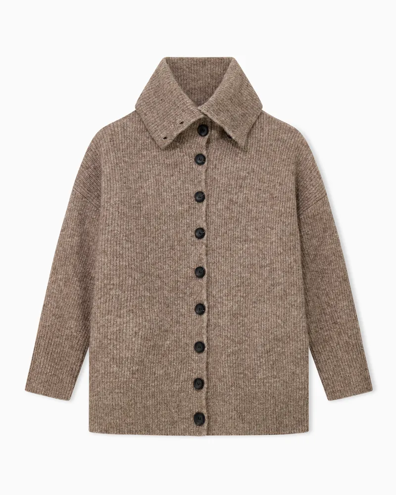 Emporio Armani Cardigan in misto alpaca Capsule Boteh Beige