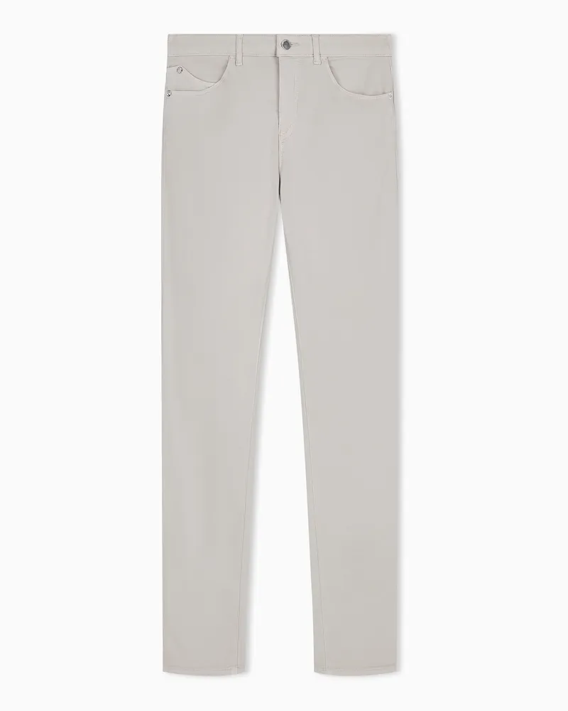 Emporio Armani Pantaloni J18 vita media e gamba skinny in tessuto comfort tinto capo Beige