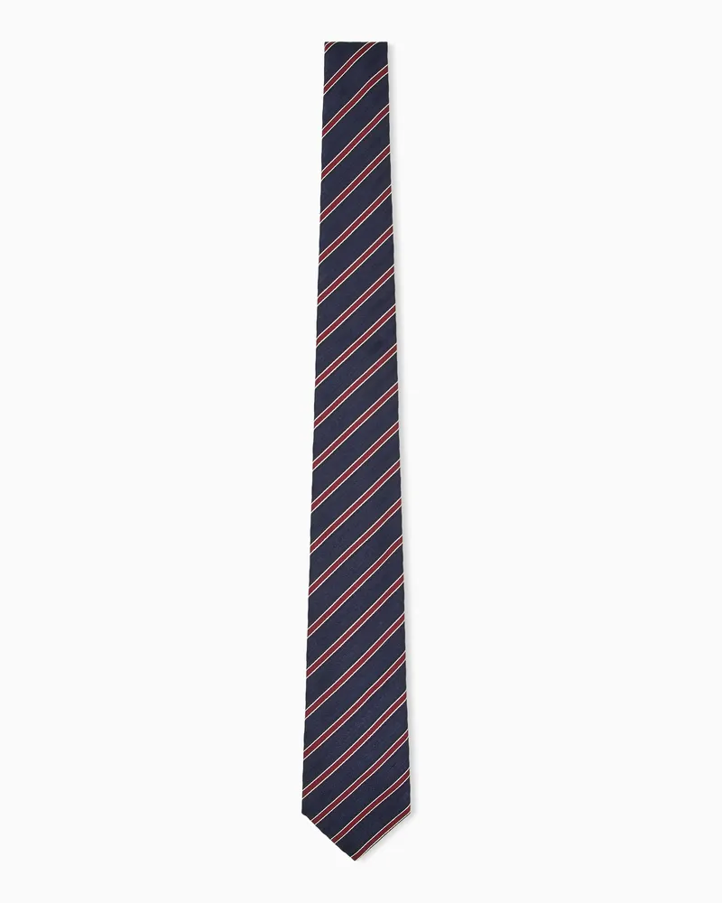 Emporio Armani Cravatta in seta con motivo a righe diagonali Blu