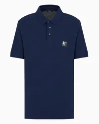 Emporio Armani OFFICIAL STORE Polo In Piquet Con Placcheta Black Label Blu