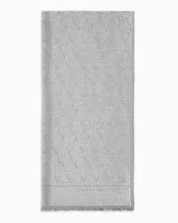 Emporio Armani OFFICIAL STORE Stola Con Fantasia Jacquard Gingko All Over Grigio