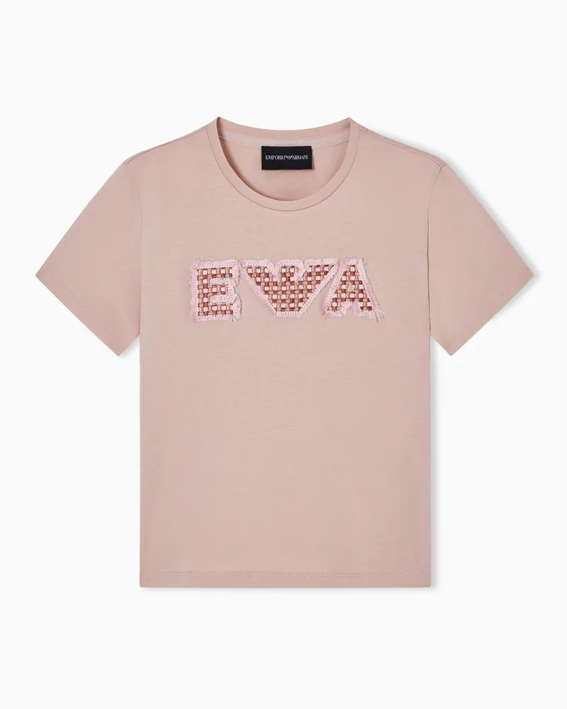 Emporio Armani T-shirt in jersey maxi patch EA Rosa