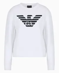 Emporio Armani OFFICIAL STORE Felpa In Jersey Organico Con Logo Asv Bianco