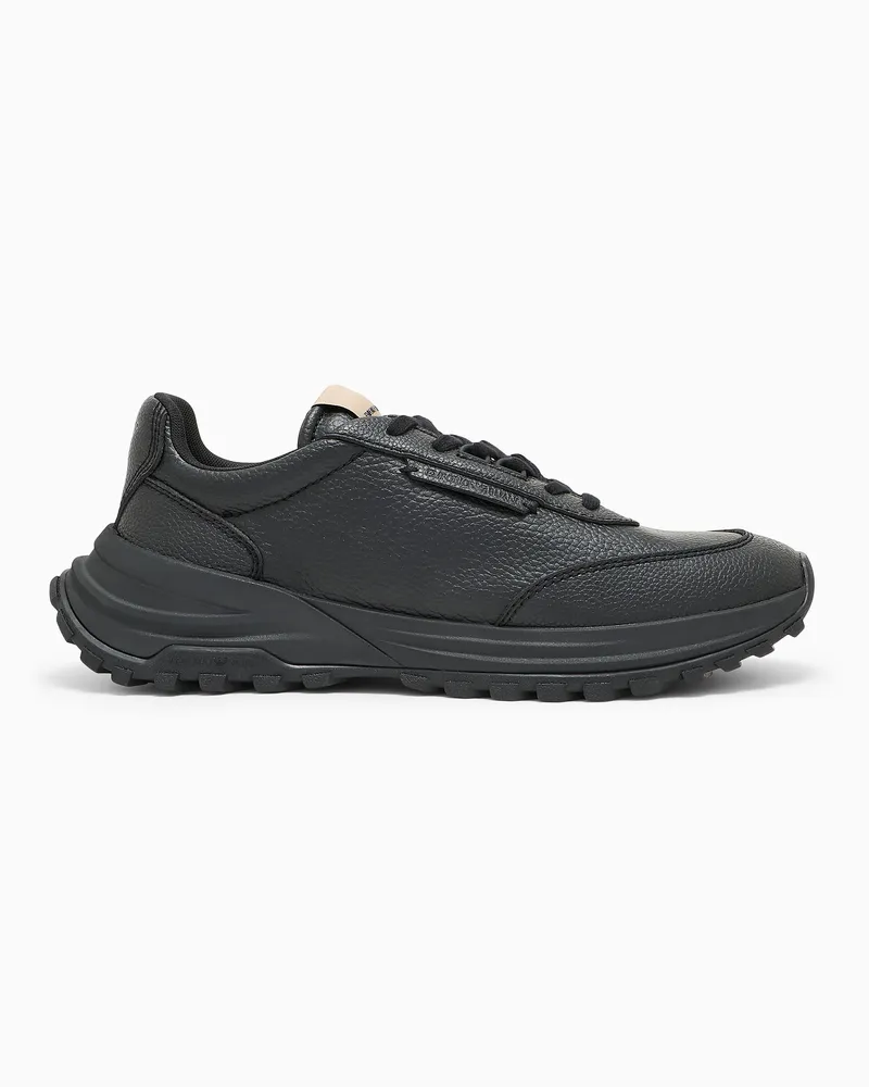 Emporio Armani Sneakers finish martellato capsule Boteh Nero