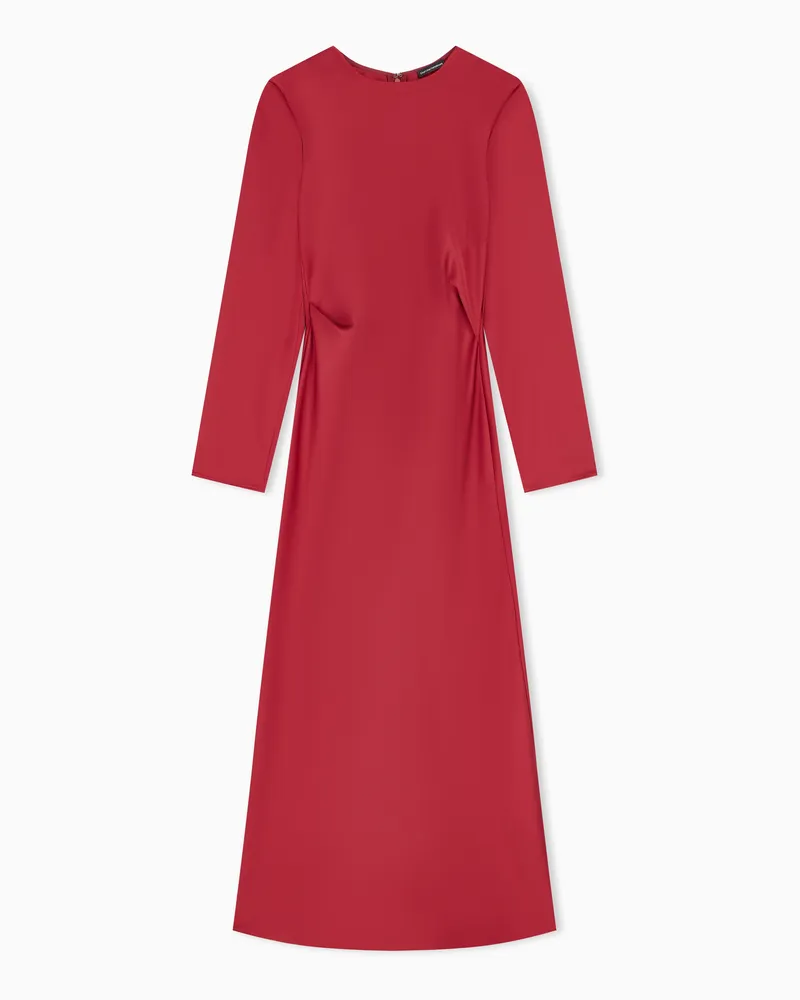 Emporio Armani Abito sfoderato in tecno twill con zip posteriore Rosso