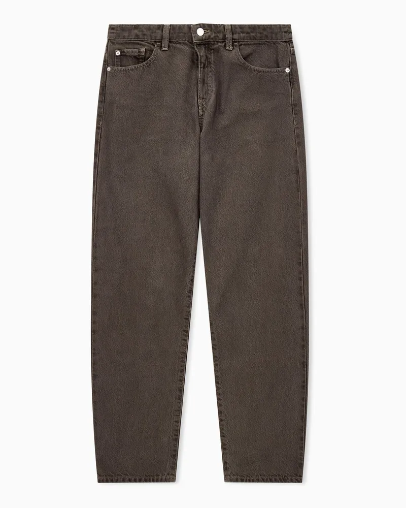 Emporio Armani Jeans 5 tasche in denim di cotone organico tinto capo Marrone