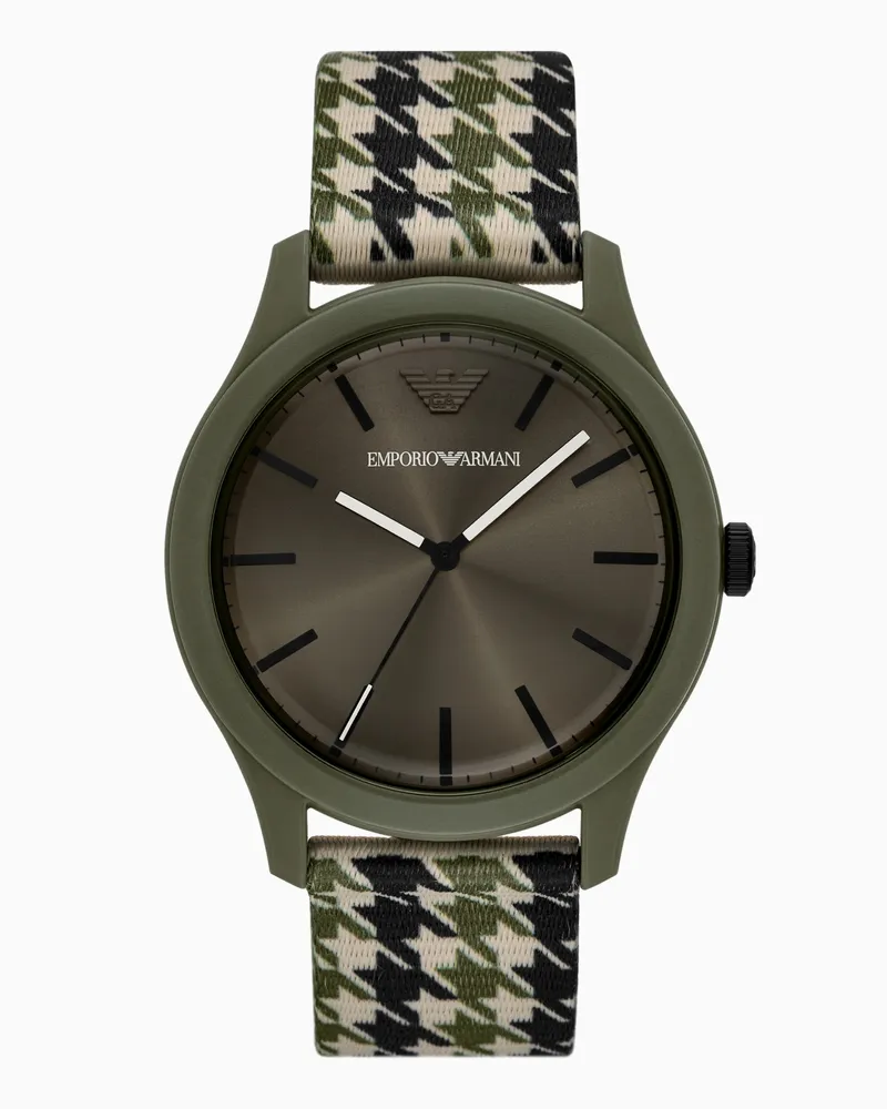 Emporio Armani Orologio a tre lancette in #tide ocean material Multicolore