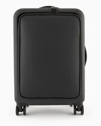 Emporio Armani OFFICIAL STORE Trolley Cabina In Abs Dettaglio Saffiano E Placchetta Aquila Nero