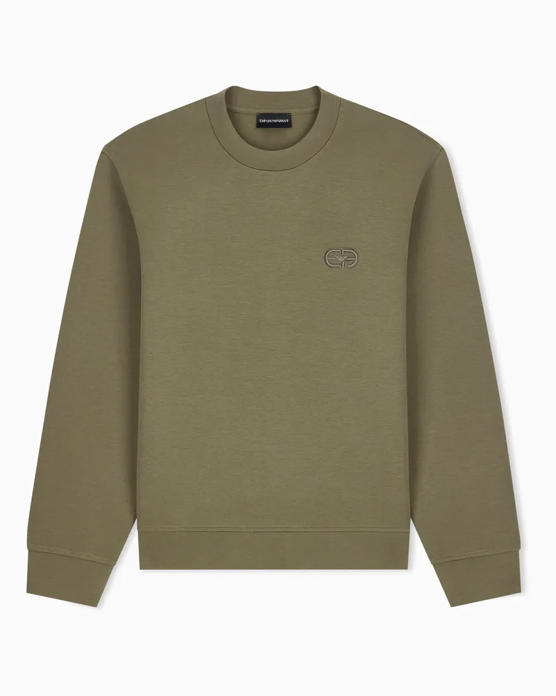 Emporio Armani Felpa Essential in double jersey di cotone Verde
