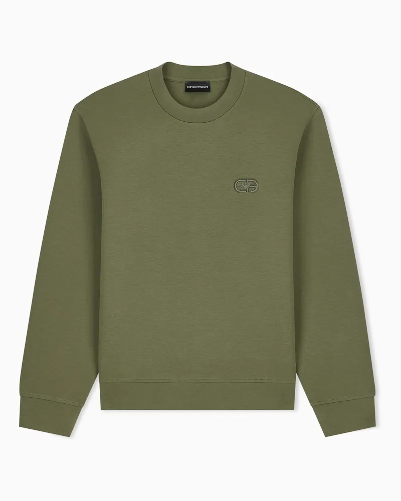 Emporio Armani Felpa Essential in jersey doppio di cotone Verde