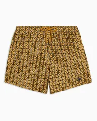 Emporio Armani OFFICIAL STORE Costume Shorts Con Pattern Small Logo Giallo