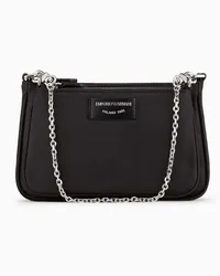 Emporio Armani OFFICIAL STORE Mini Bag Doppia A Tracolla In Nylon Satinato Nero