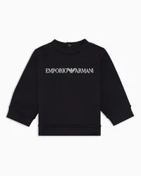 Emporio Armani OFFICIAL STORE Felpa In Misto Modal Con Logo Blu