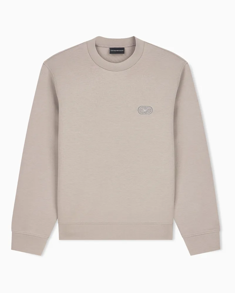 Emporio Armani Felpa Essential in double jersey di cotone Grigio