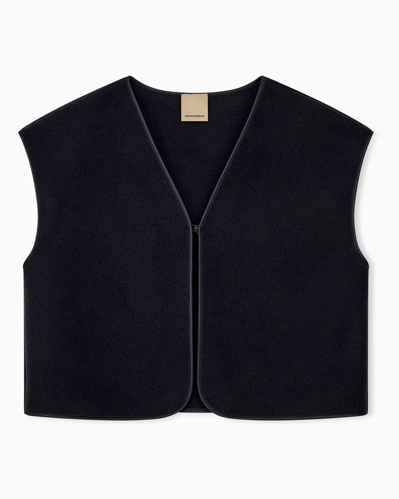 Emporio Armani Gilet in panno di lana vergine Capsule Boteh Blu