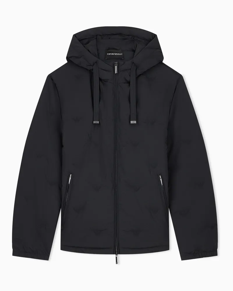 Emporio Armani Piumino in tessuto stretch senza cuciture Nero