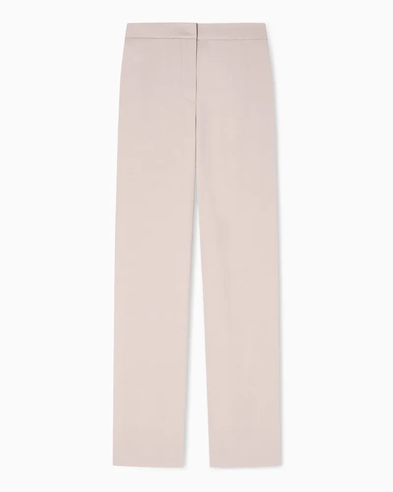 Emporio Armani Pantaloni con piega laterale in twill lavato Beige