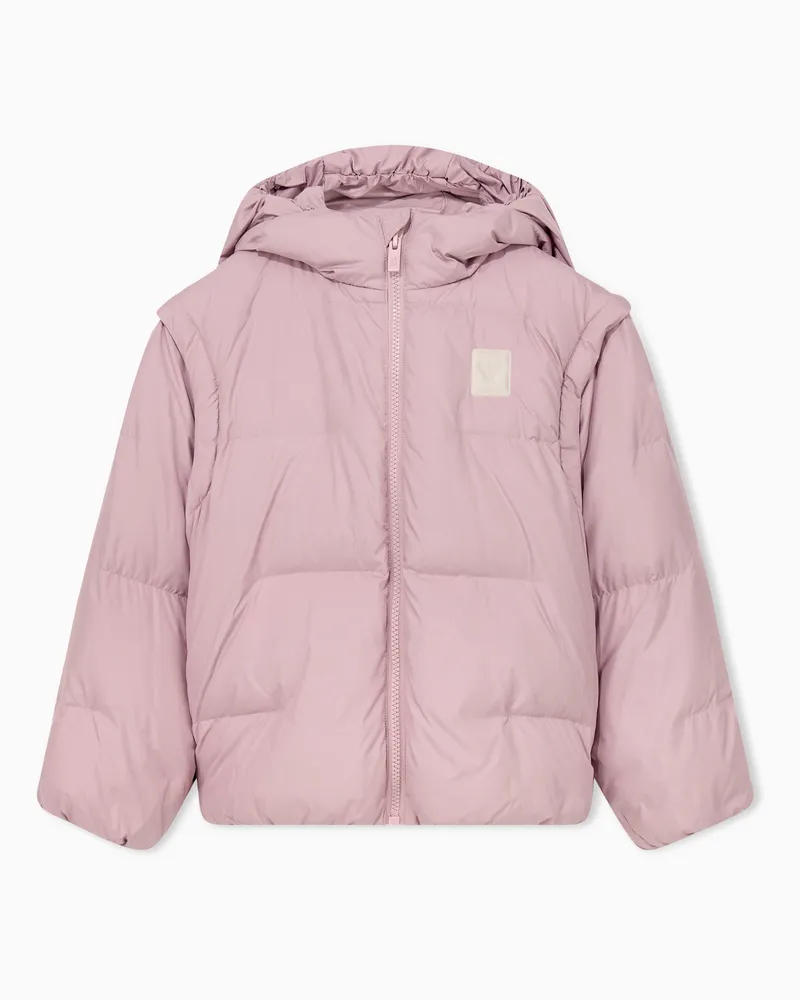 Emporio Armani Piumino trapuntato con cappuccio e zip Rosa