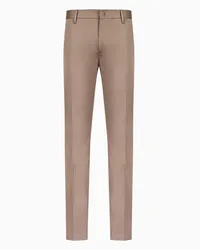 Emporio Armani OFFICIAL STORE Pantaloni Chino In Cotone Stretch Tortora