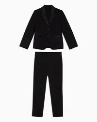 Emporio Armani OFFICIAL STORE Abito Tuxedo Monopetto In Fresco Lana Con Dettagli In Satin Nero