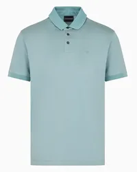 Emporio Armani OFFICIAL STORE Polo In Jersey Rigato Misto Lyocell Asv Verde