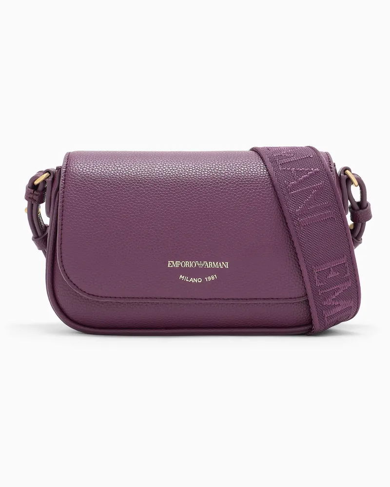 Emporio Armani Mini borsa a tracolla effetto martellato con logo Viola