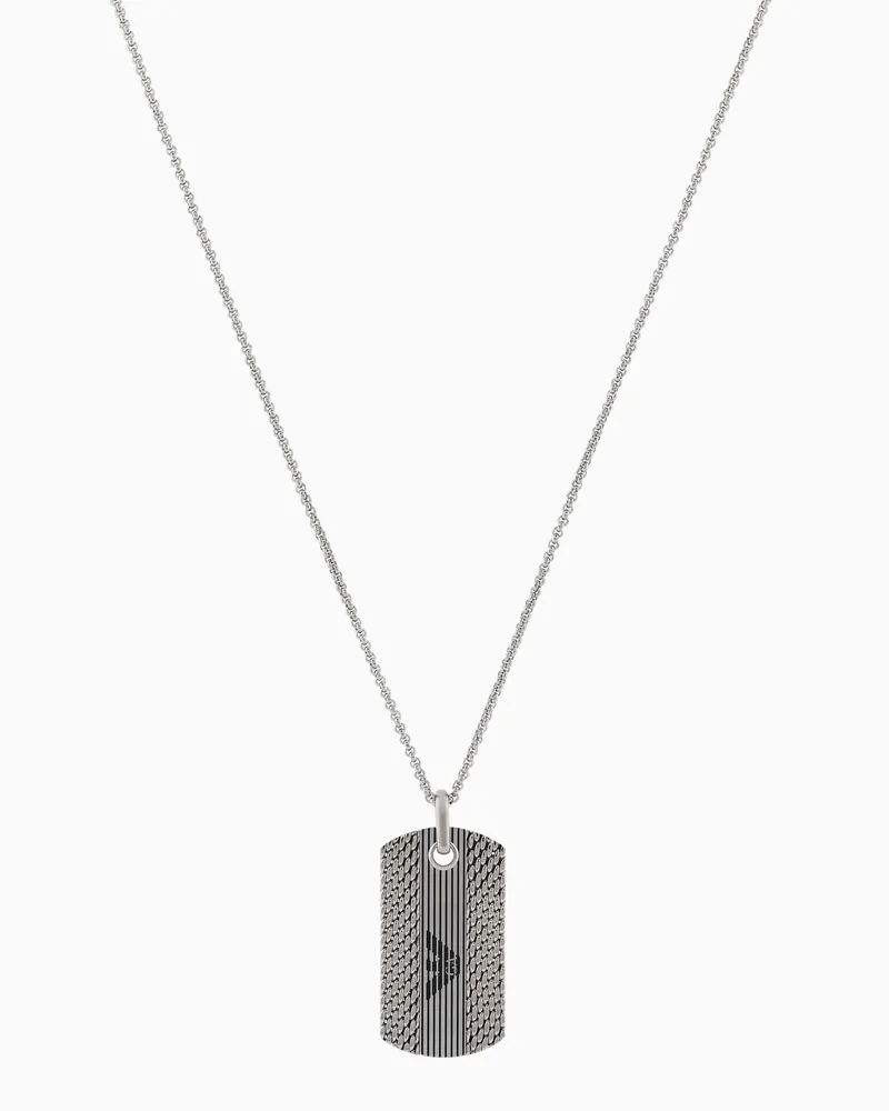 Emporio Armani Collana con targhetta per cani in acciaio inossidabile Multicolore