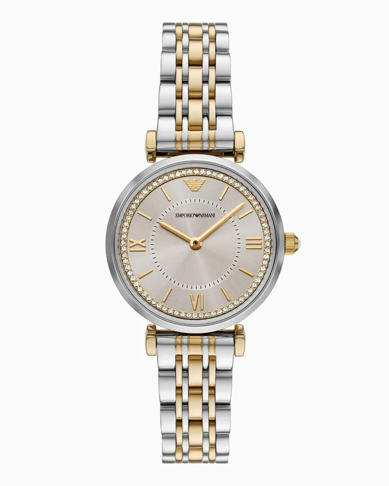 Emporio Armani Orologio a due lancette in acciaio inossidabile bicolore Multicolore