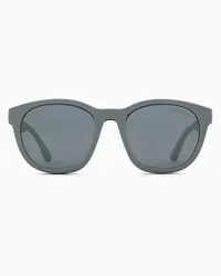 Emporio Armani OFFICIAL STORE Occhiali Da Sole Junior Forma Phantos Con Lenti Clip-on Asian Fit Blu