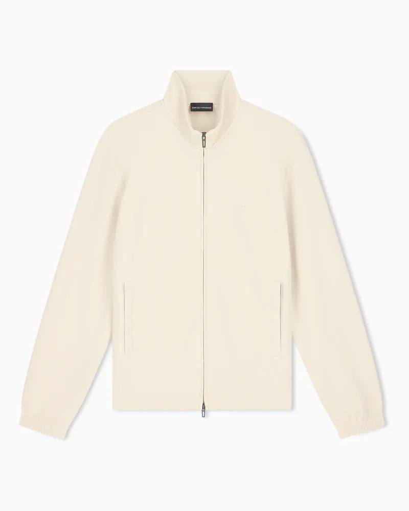 Emporio Armani Felpa full zip in jersey piquet Travel Essential Beige