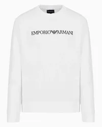 Emporio Armani OFFICIAL STORE Felpa Misto Modal Con Stampa Logo Bianco