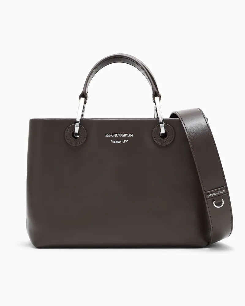 Emporio Armani Borsa shopping in pelle morbida Marrone
