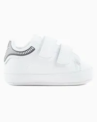 Emporio Armani OFFICIAL STORE Sneakers In Nappa Con Strap Bianco