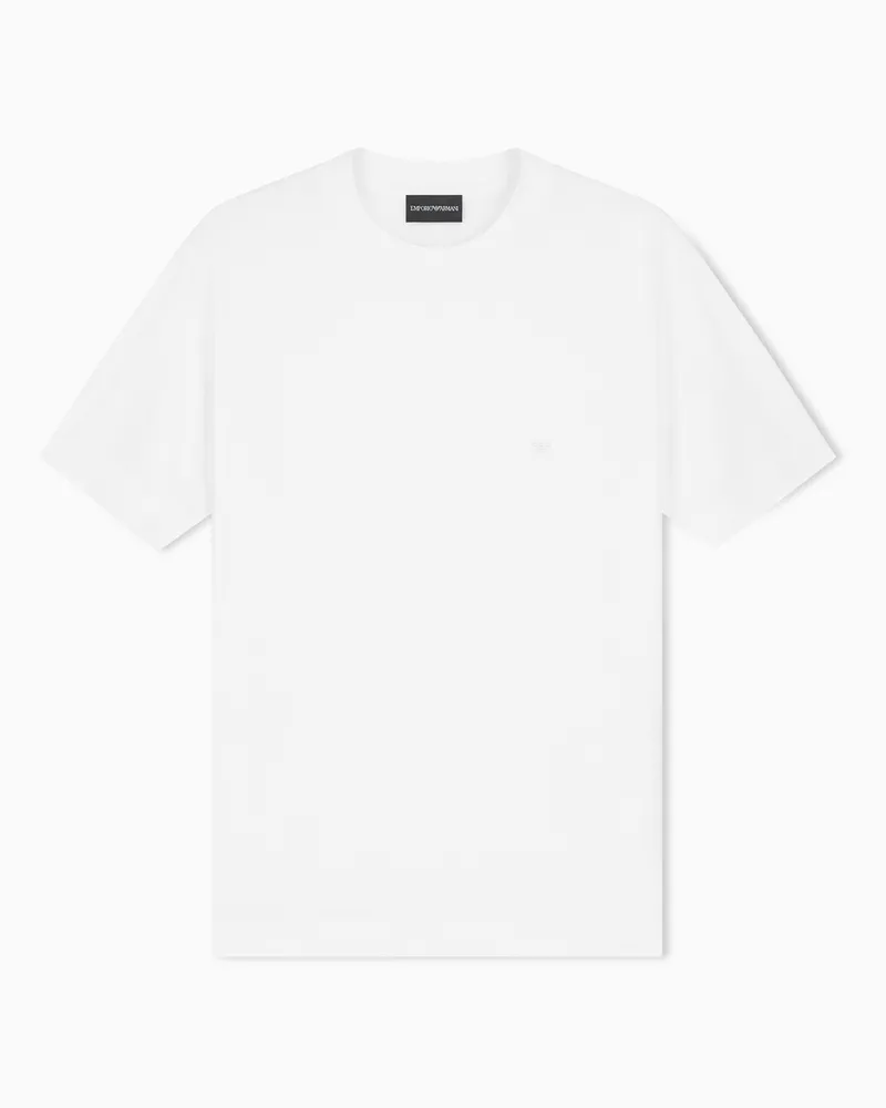 Emporio Armani T-shirt in jersey misto lyocell Travel Essential Bianco