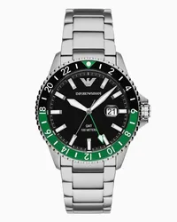 Emporio Armani OFFICIAL STORE Orologio Gmt Doppio Fuso Orario In Acciaio Inossidabile Argento