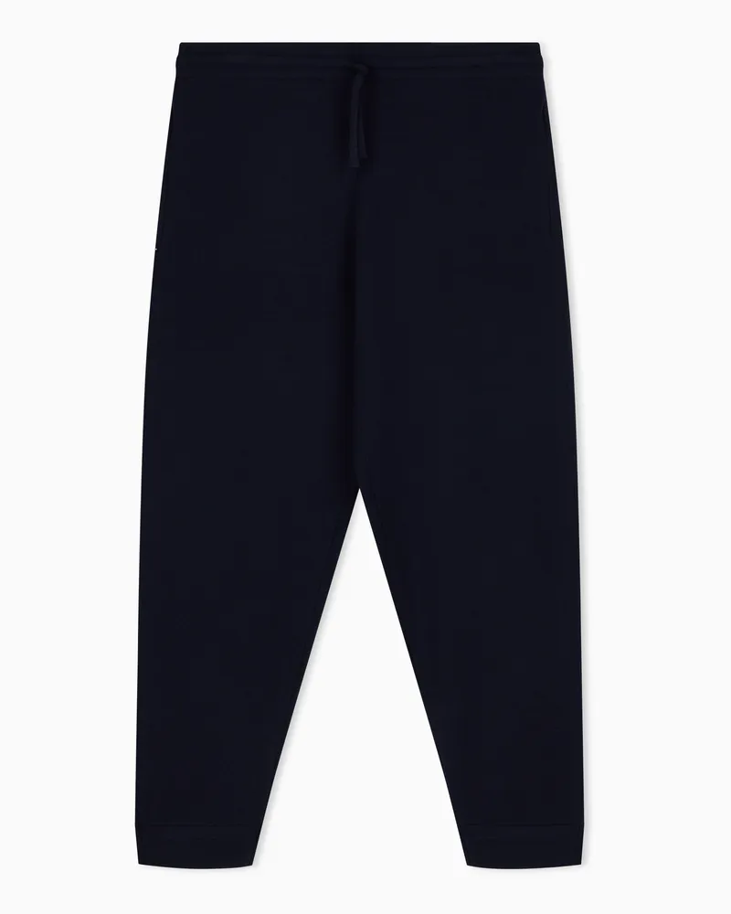 Emporio Armani Pantaloni jogger in lana vergine Travel Essential Blu