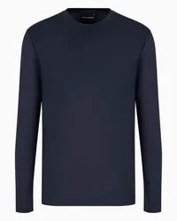 Emporio Armani OFFICIAL STORE Maglia In Jersey Misto Lyocell Asv Blu