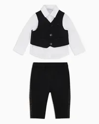 Emporio Armani OFFICIAL STORE Completo Camicia, Gilet E Pantaloni In Fresco Lana Nero