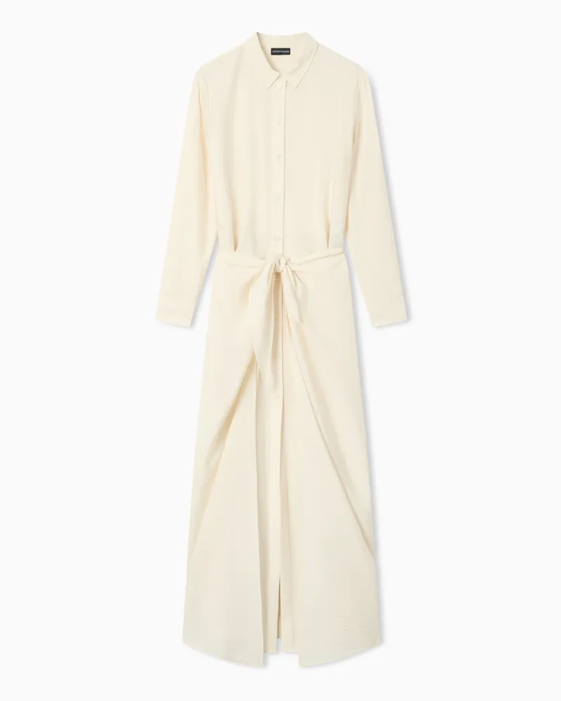 Emporio Armani Abito effetto 2 pezzi in tecno rayon Bianco