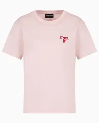 Emporio Armani OFFICIAL STORE T-shirt In Jersey Mercerizzato Rosa