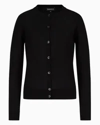 Emporio Armani OFFICIAL STORE Cardigan In Pura Lana Vergine Rasata Nero