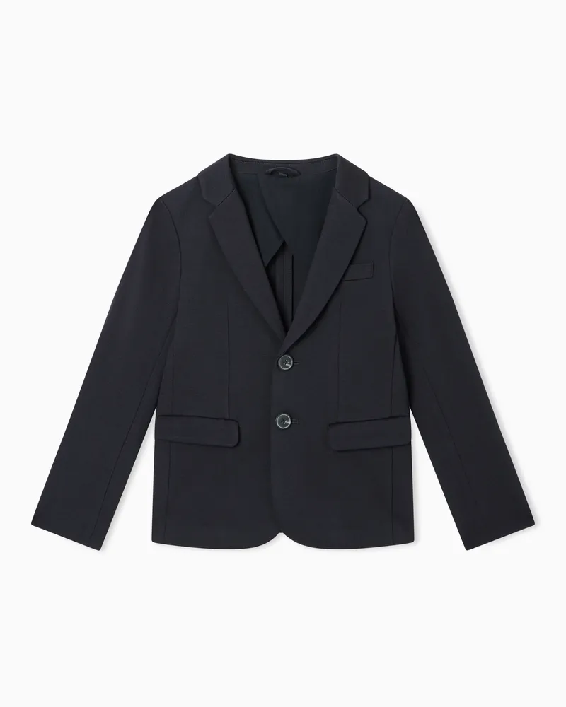 Emporio Armani Giacca monopetto in jersey punto stoffa Blu