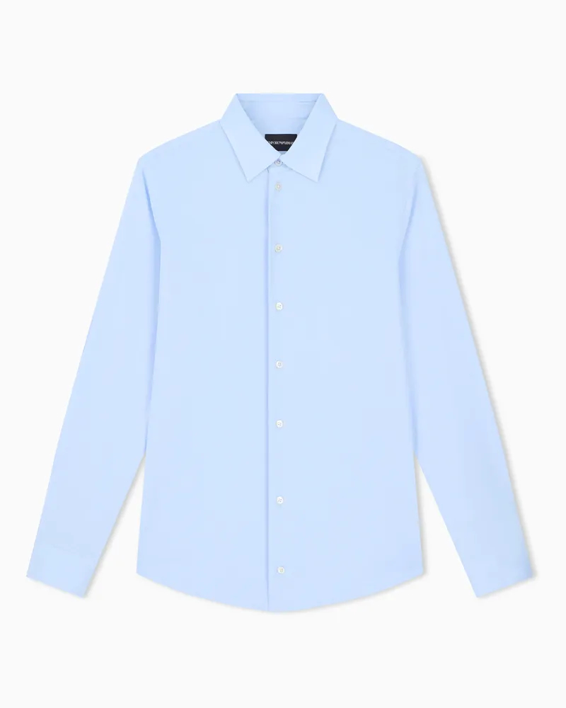 Emporio Armani Camicia in jersey misto modal Capsule Signature Azzurro