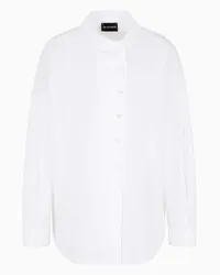 Emporio Armani OFFICIAL STORE Camicia Collo Corolla Con Bottoni Decentrati In Popeline Bianco