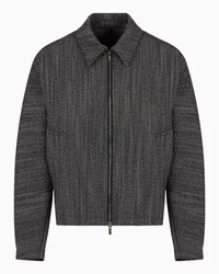 Emporio Armani OFFICIAL STORE Blouson In Misto Lana Vergine Compatta Armaturata Nero