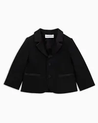 Emporio Armani OFFICIAL STORE Giacca Monopetto In Lana Con Revers In Raso Nero