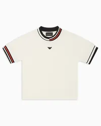 Emporio Armani OFFICIAL STORE T-shirt Over Fit In Jersey Heavy Con Dettagli A Contrasto Asv Bianco