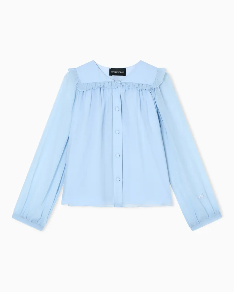 Emporio Armani Camicia in creponne ASV Azzurro